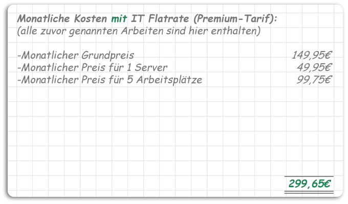 IT Kosten mit Flatrate