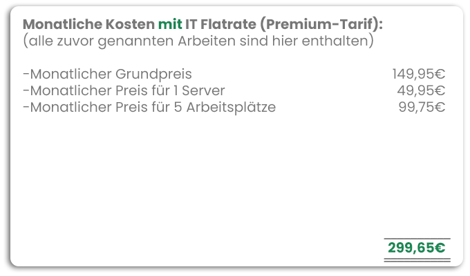 IT Kosten mit Flatrate